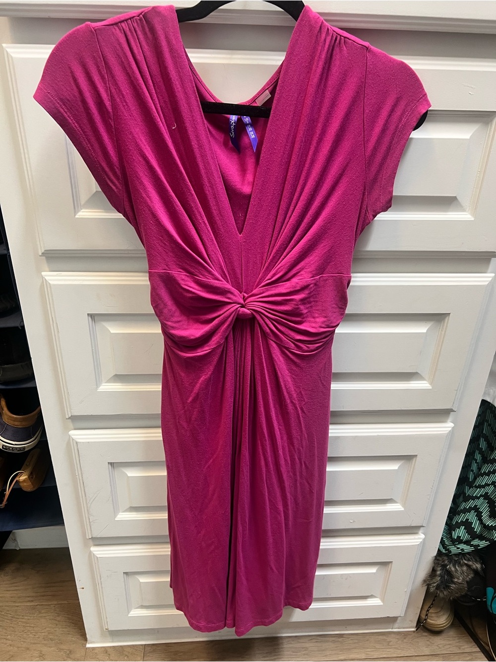 Seraphine Fuchsia Knot-Front Dress